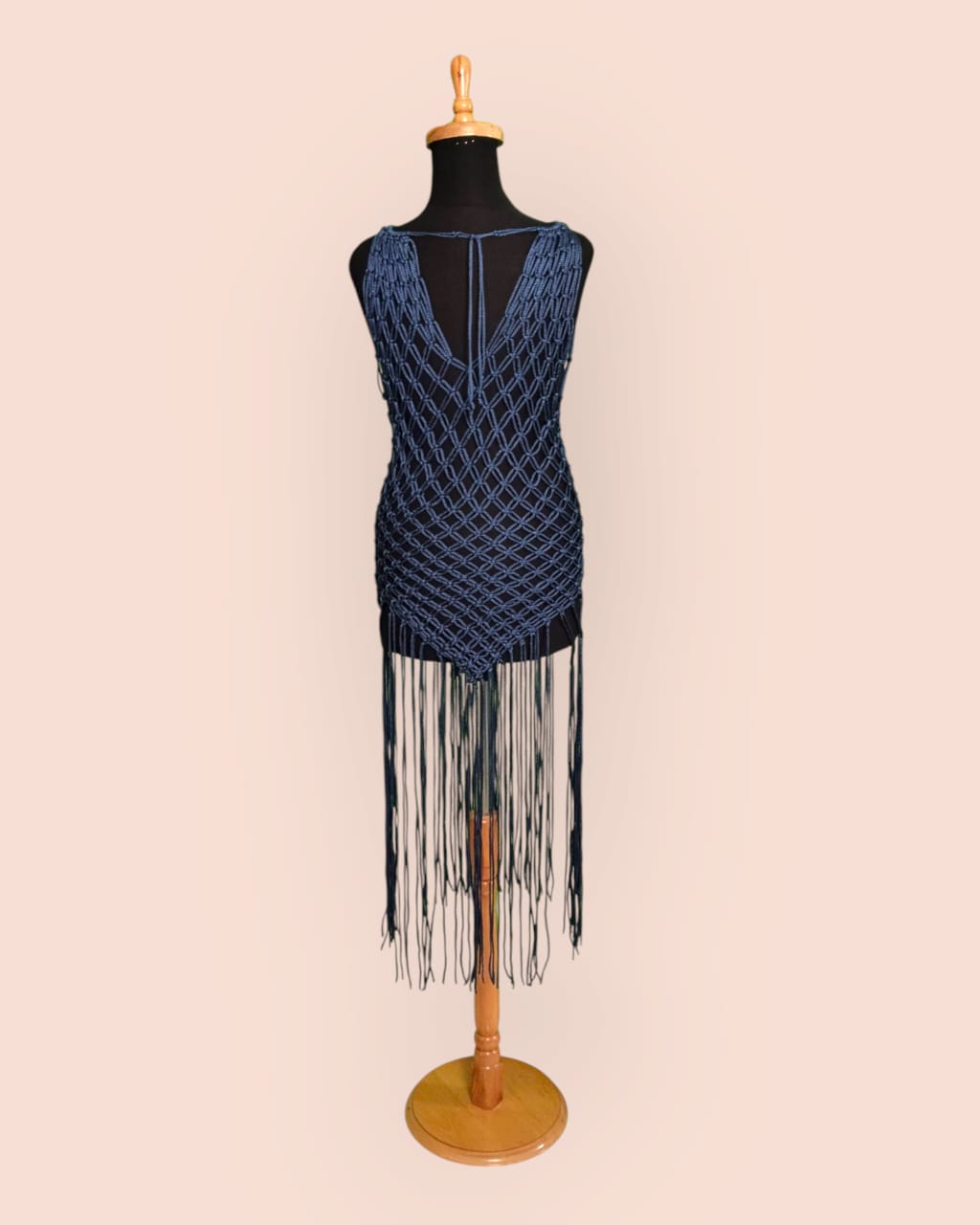 Handcrafted Macramé Dress Cover-Up | Luxury String Satin Silk | Boho Beach Wear by Amany El-Shafie