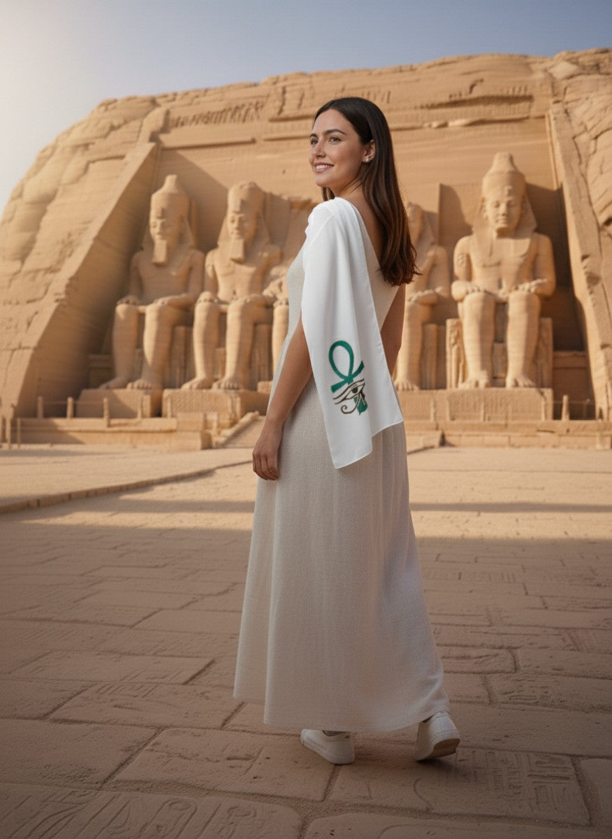 Scarf With Hand Drawing - Ancient Egyptian Designs