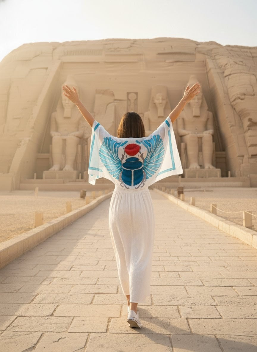 Scarf With Hand Drawing - Ancient Egyptian Designs