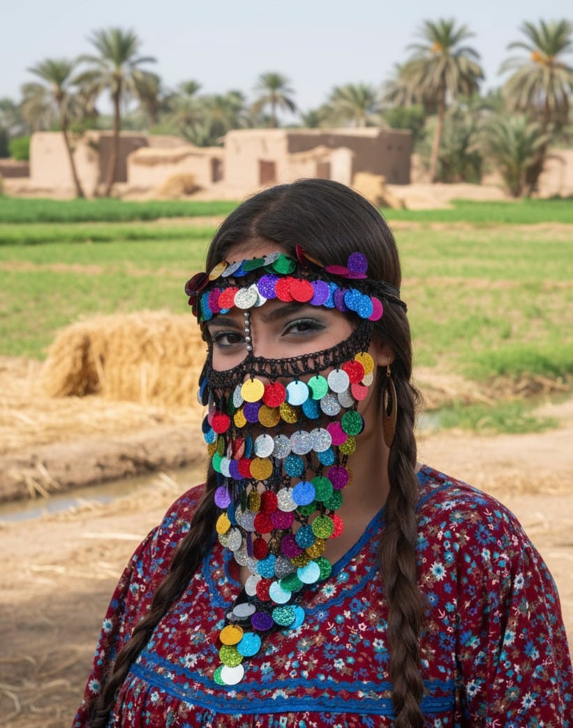 Burqa "Veil" - Traditional Egyptian face cover for women - ANKH Accessories