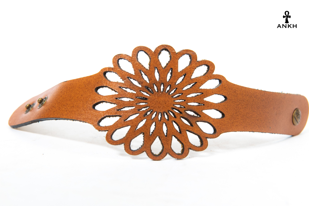 Hand-Made Premium Leather Ancient Egyptian Bracelet - ANKH Accessories