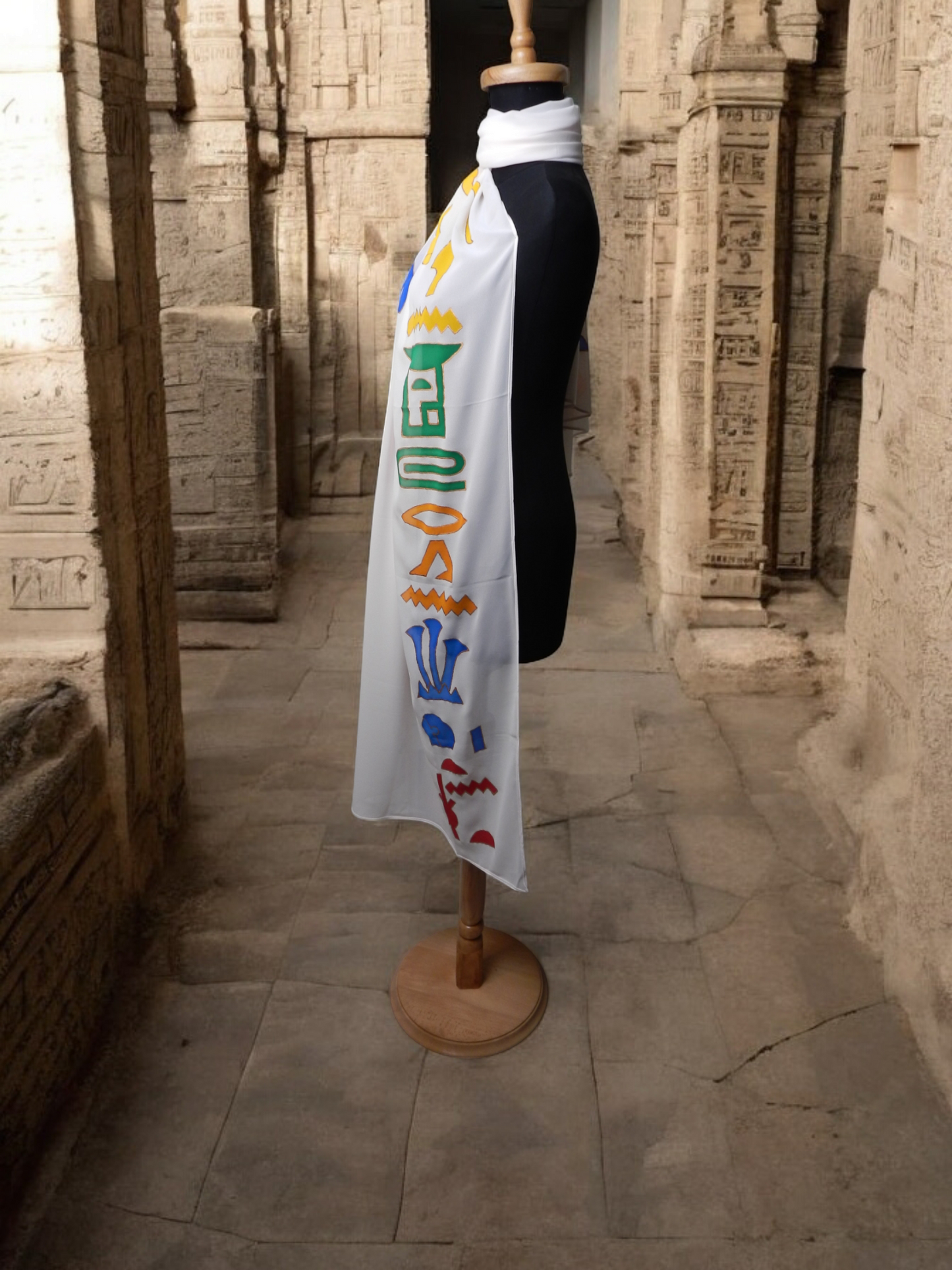 Scarf With Hand Drawing - Ancient Egyptian Designs