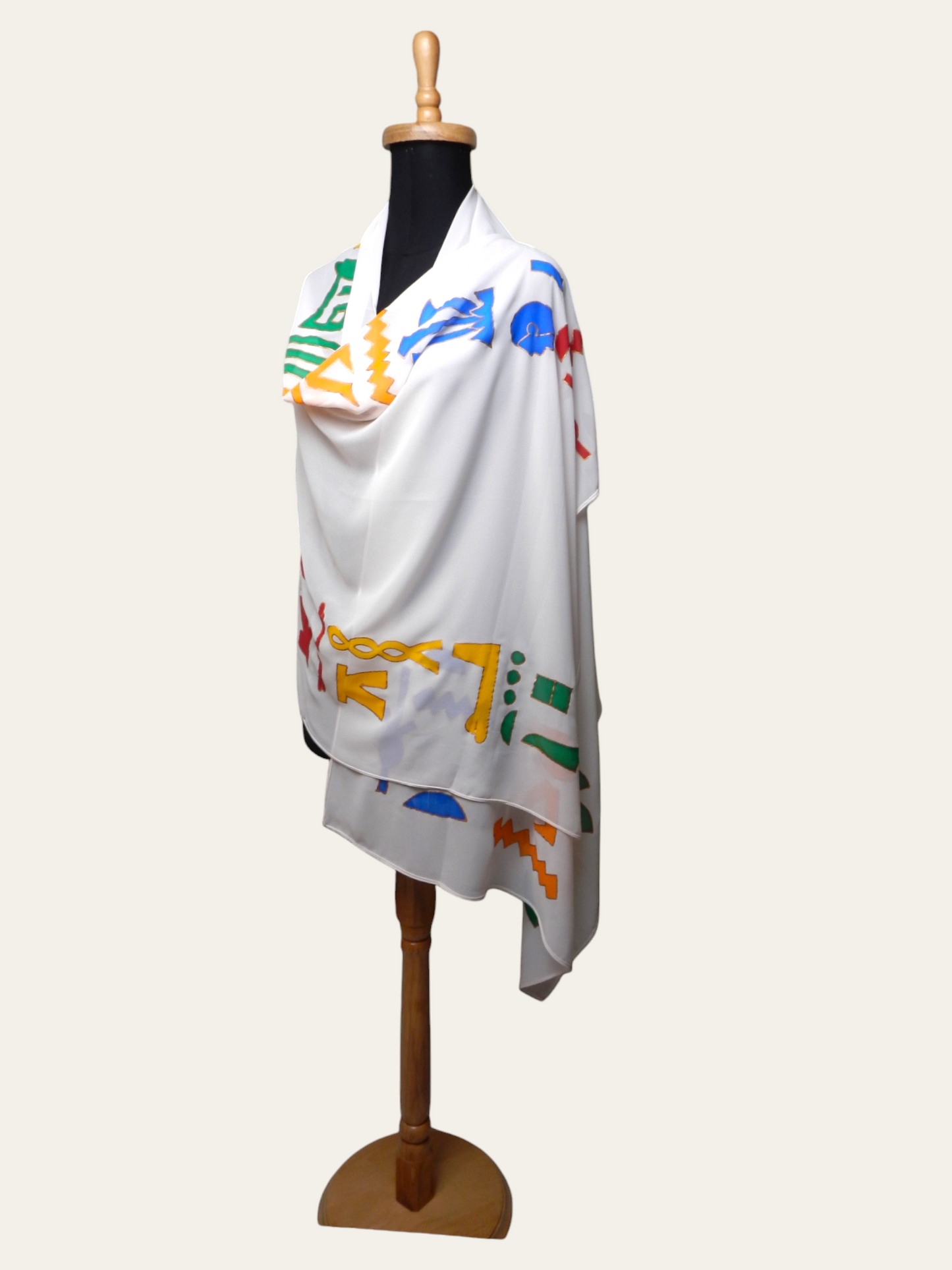 Scarf With Hand Drawing - Ancient Egyptian Designs
