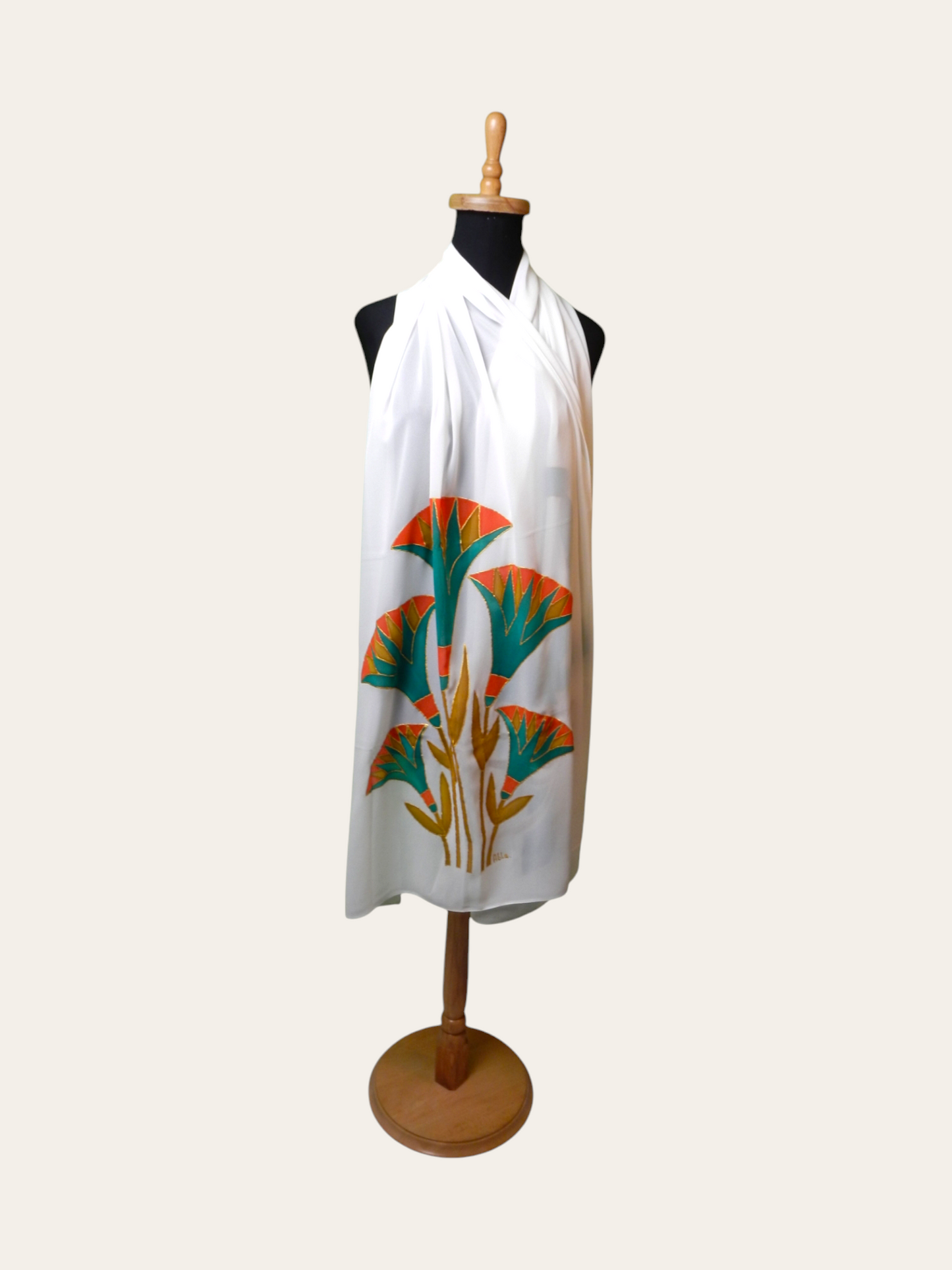 Scarf With Hand Drawing - Ancient Egyptian Designs