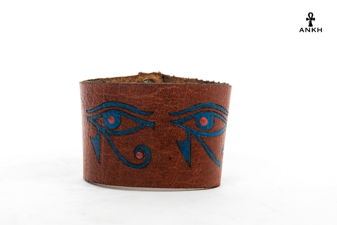 Hand-Made Premium Leather Ancient Egyptian Bracelet - ANKH Accessories