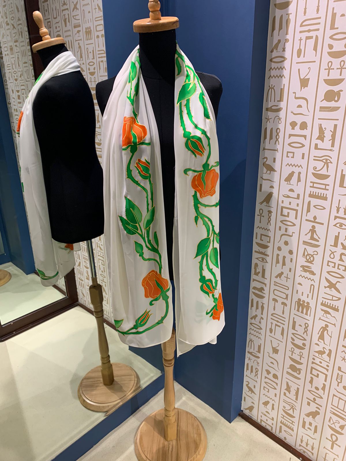 Scarf With Hand Drawing - Ancient Egyptian Designs