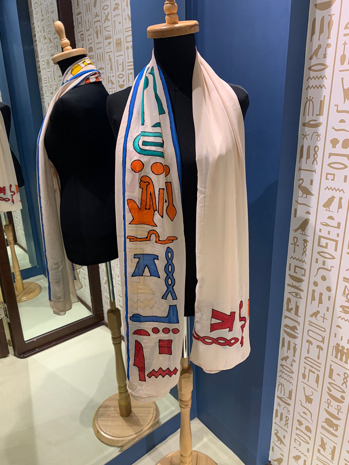 Scarf With Hand Drawing - Ancient Egyptian Designs