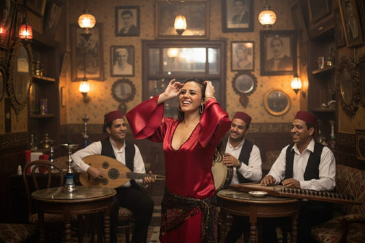 Dalal: Red Belly Dancing Outfit - ANKH Egyptian Dallying Gallabia