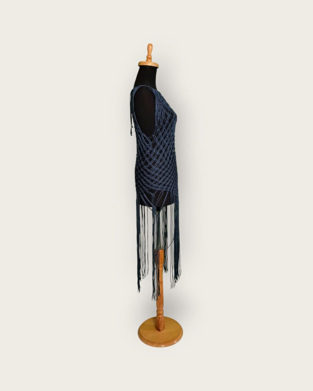 Handcrafted Macramé Dress Cover-Up | Luxury String Satin Silk | Boho Beach Wear by Amany El-Shafie