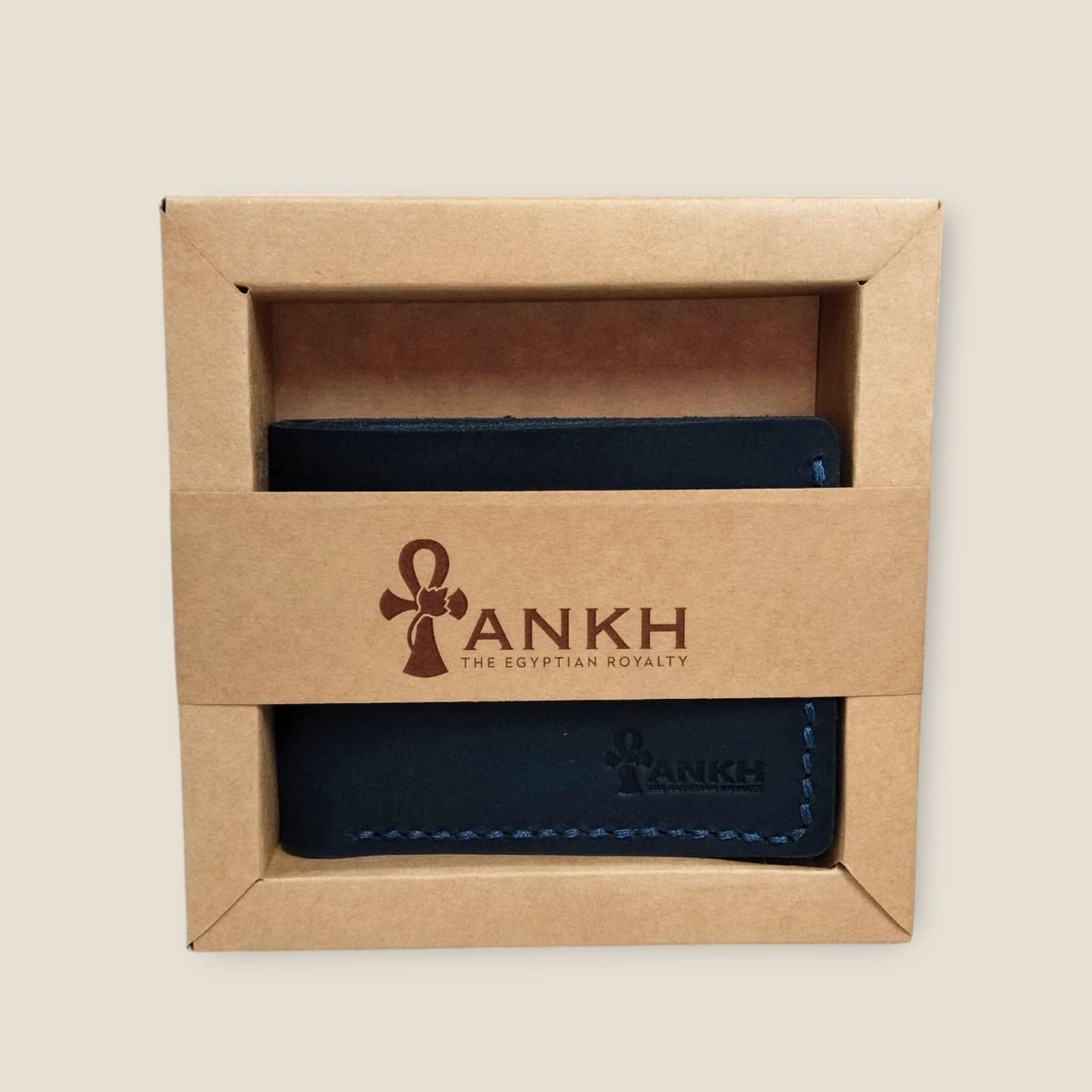 Genuine Leather Bifold Wallet for Men | ANKH Egyptian Royalty Handcrafted Slim Design