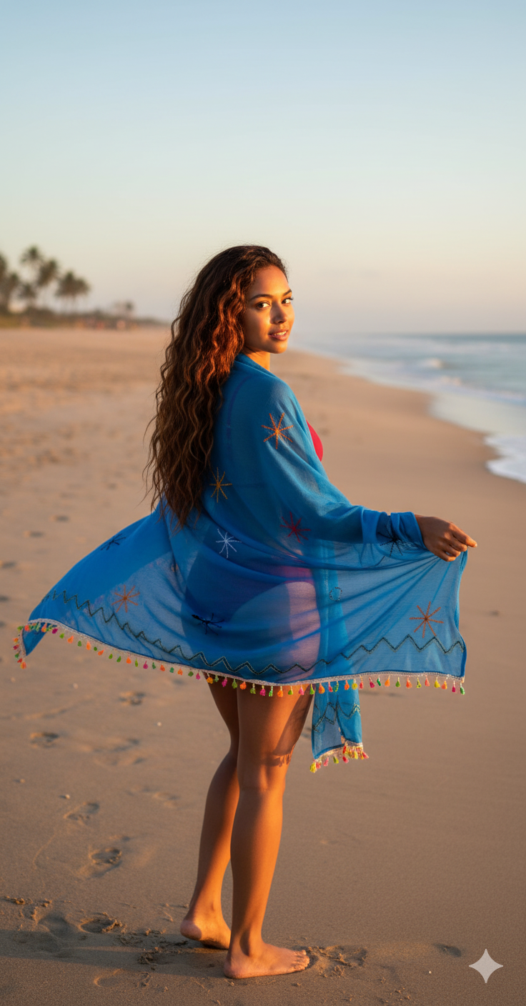 Hand-Made Cache Maillot (Mayo) / Large Scarf - ANKH Beachwear