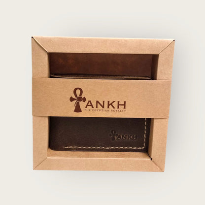 Genuine Leather Bifold Wallet for Men | ANKH Egyptian Royalty Handcrafted Slim Design
