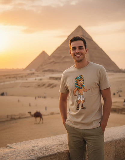 ANKH 100% Cotton T-Shirt for Men - King Tut "Tutankhamun" Print