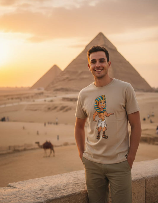 ANKH 100% Cotton T-Shirt for Men - King Tut "Tutankhamun" Print