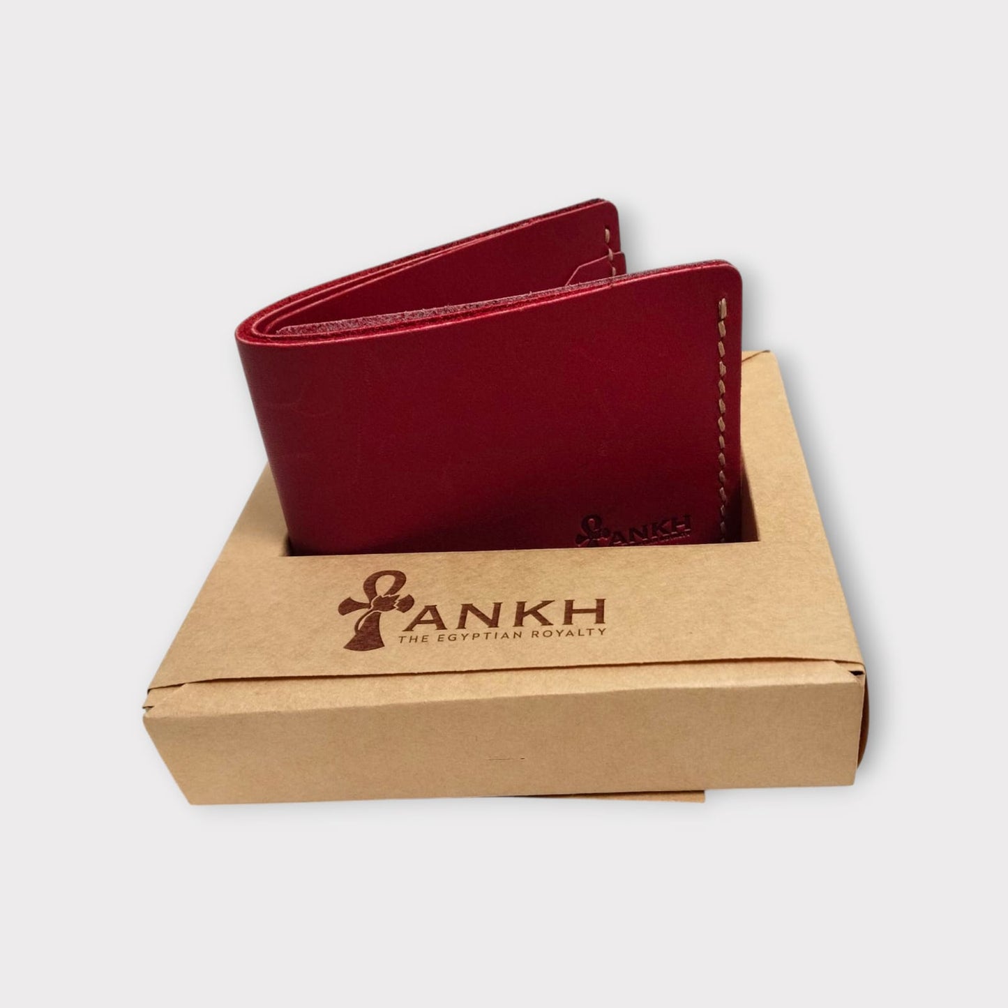 Genuine Leather Bifold Wallet for Men | ANKH Egyptian Royalty Handcrafted Slim Design