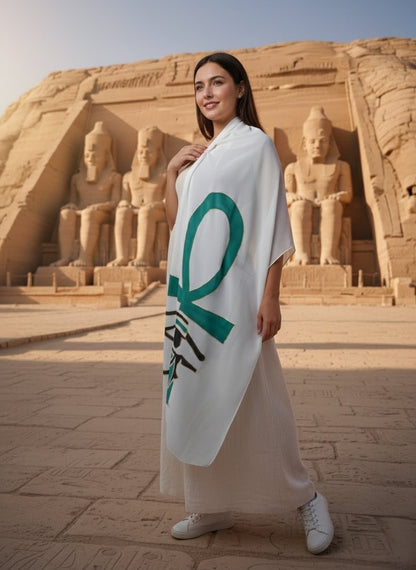 Scarf With Hand Drawing - Ancient Egyptian Designs
