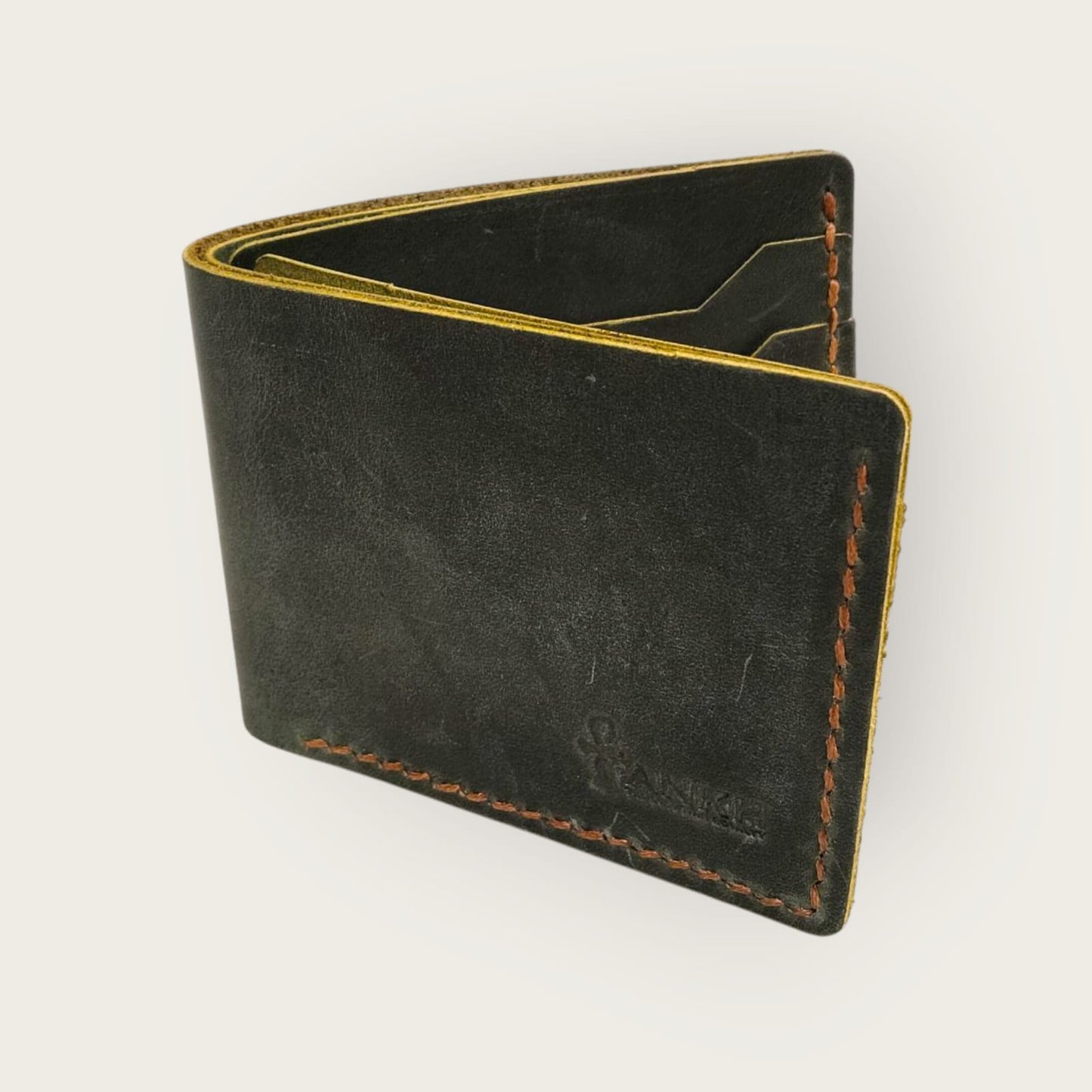 Genuine Leather Bifold Wallet for Men | ANKH Egyptian Royalty Handcrafted Slim Design