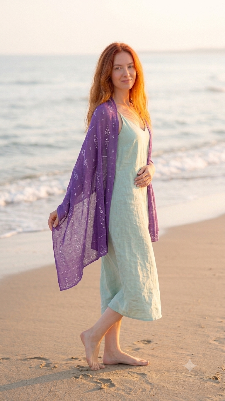 Small Tally Scarf - Embroidered Egyptian Tally Scarf
