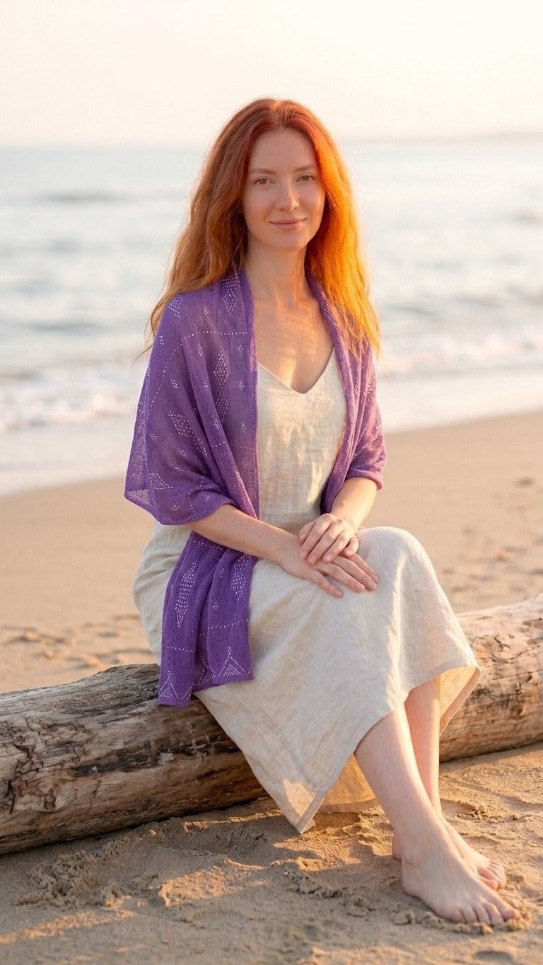 Small Tally Scarf - Embroidered Egyptian Tally Scarf