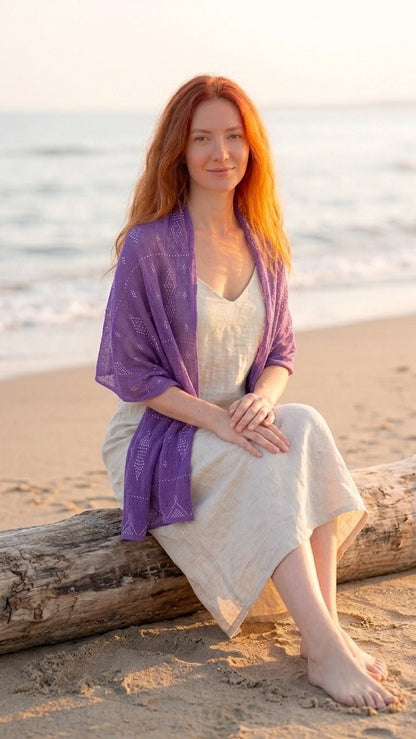 Small Tally Scarf - Embroidered Egyptian Tally Scarf