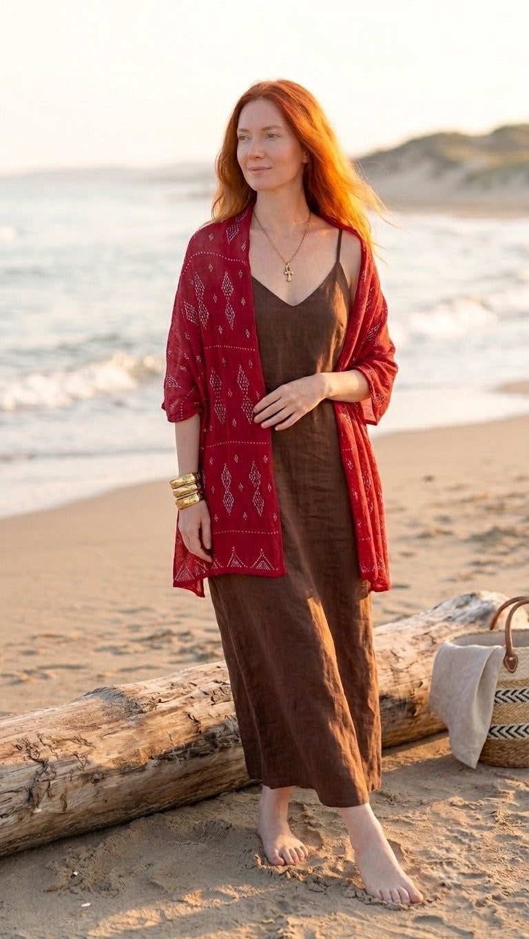Small Tally Scarf - Embroidered Egyptian Tally Scarf