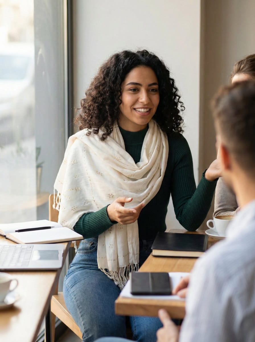 Hand-Made Linen Scarf - Embroidered - Silver and Gold Egyptian designs M04
