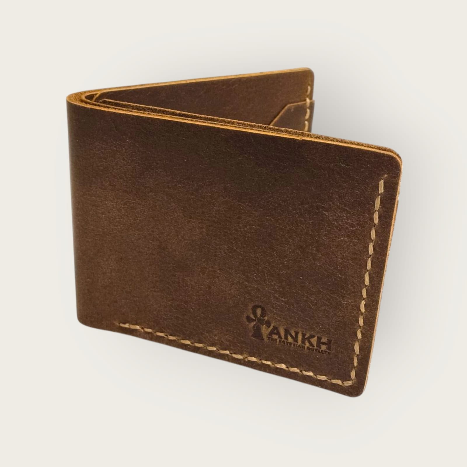 Genuine Leather Bifold Wallet for Men | ANKH Egyptian Royalty Handcrafted Slim Design