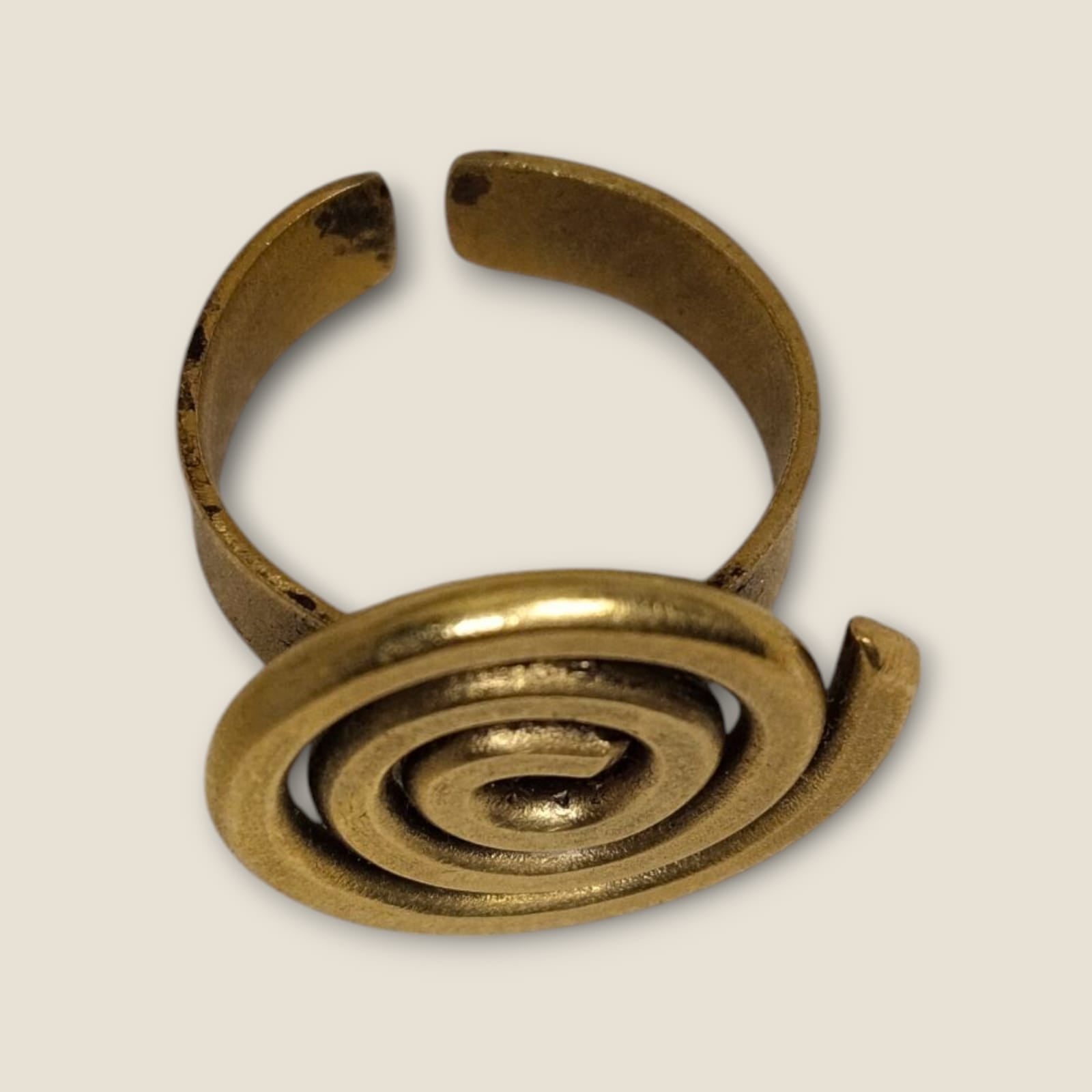 Handcrafted Spiral Copper Ring - Adjustable Ancient Symbol Design