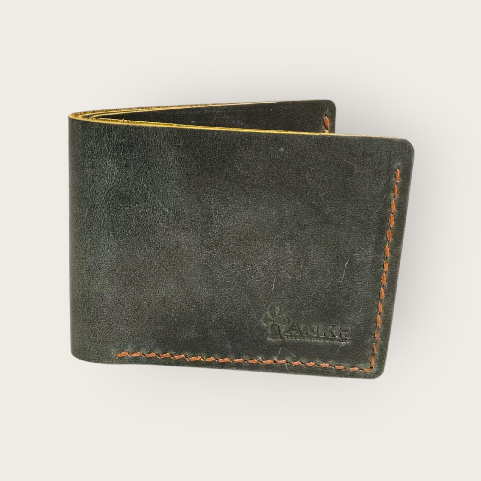 Genuine Leather Bifold Wallet for Men | ANKH Egyptian Royalty Handcrafted Slim Design