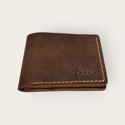 Genuine Leather Bifold Wallet for Men | ANKH Egyptian Royalty Handcrafted Slim Design