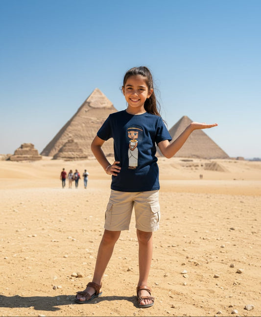 ANKH 100% Cotton T-Shirt for Kids - Ancient Egyptian Anippe Print