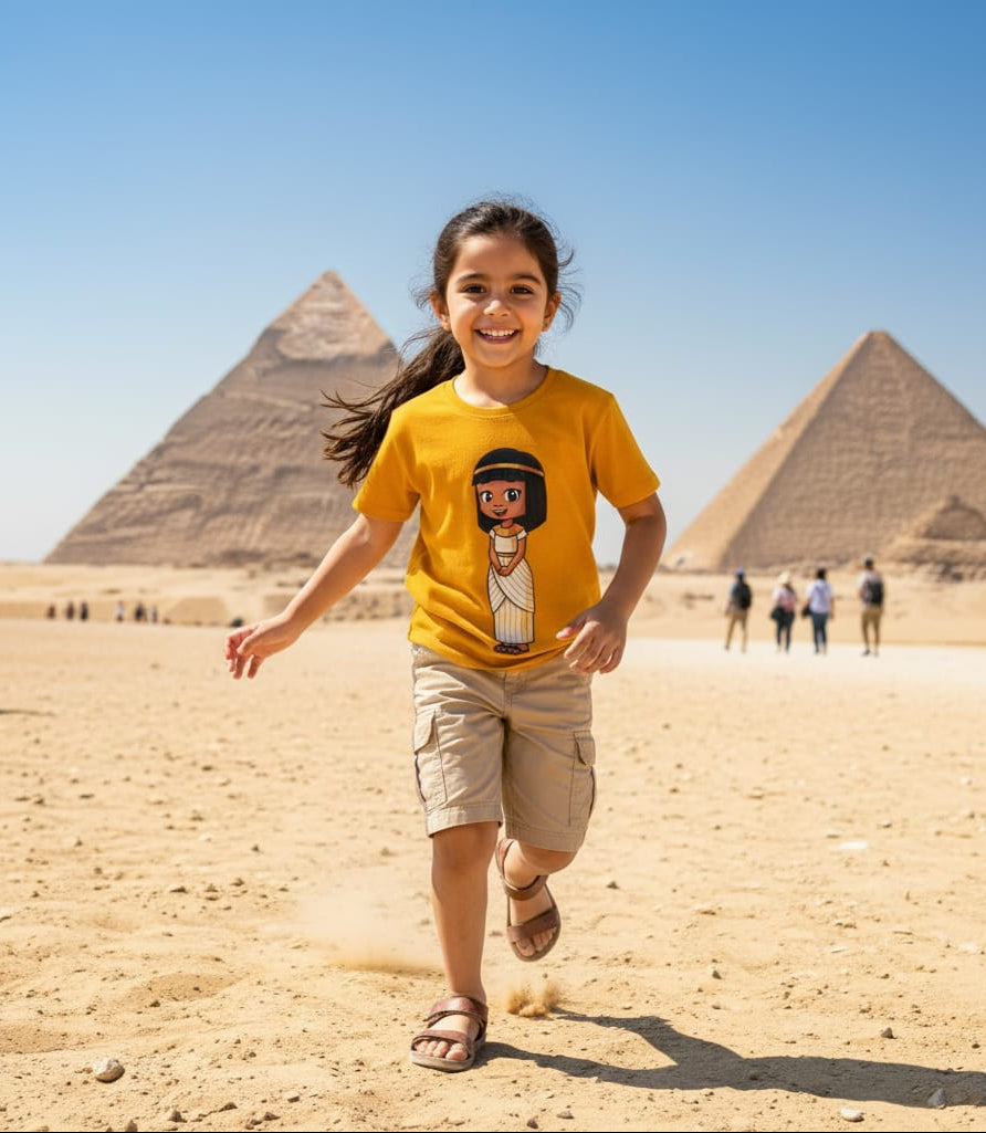 ANKH 100% Cotton T-Shirt for Kids - Ancient Egyptian Anippe Print
