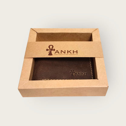Genuine Leather Bifold Wallet for Men | ANKH Egyptian Royalty Handcrafted Slim Design