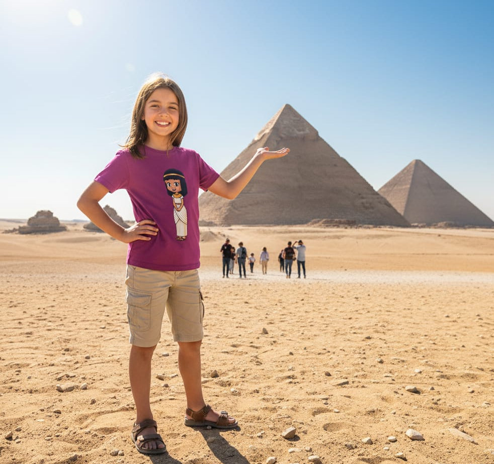 ANKH 100% Cotton T-Shirt for Kids - Ancient Egyptian Anippe Print