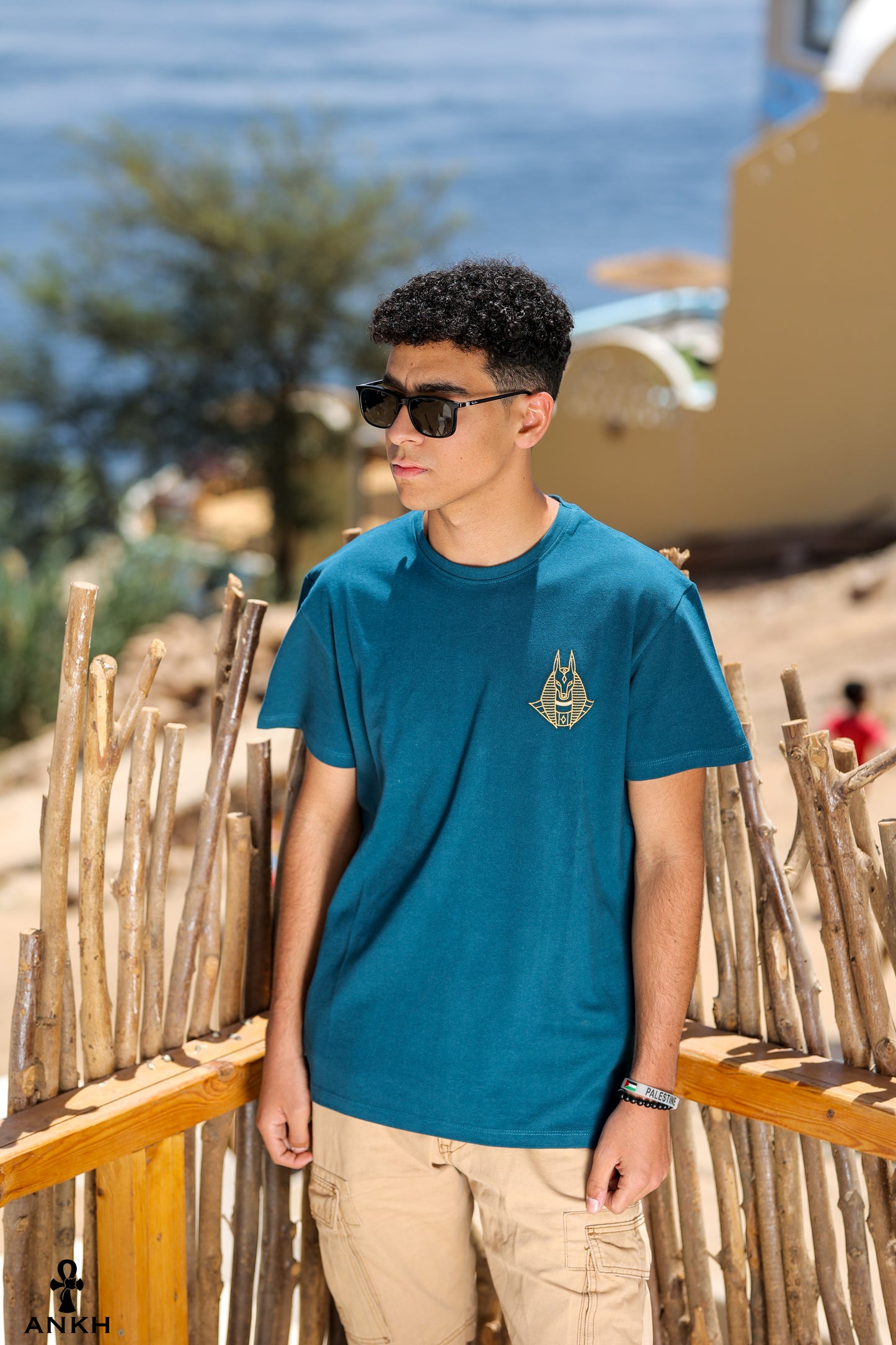 Egyptian god Anubis t-shirt unisex t-shirts - basics - basic t-shirts for men and women by Egyptian Brand Ankh Egy for fashion and style shop in Egypt