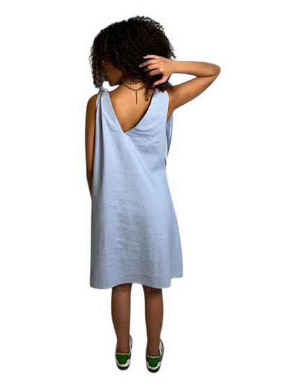 Ieya_ Short Linen Dress with tie-able Straps