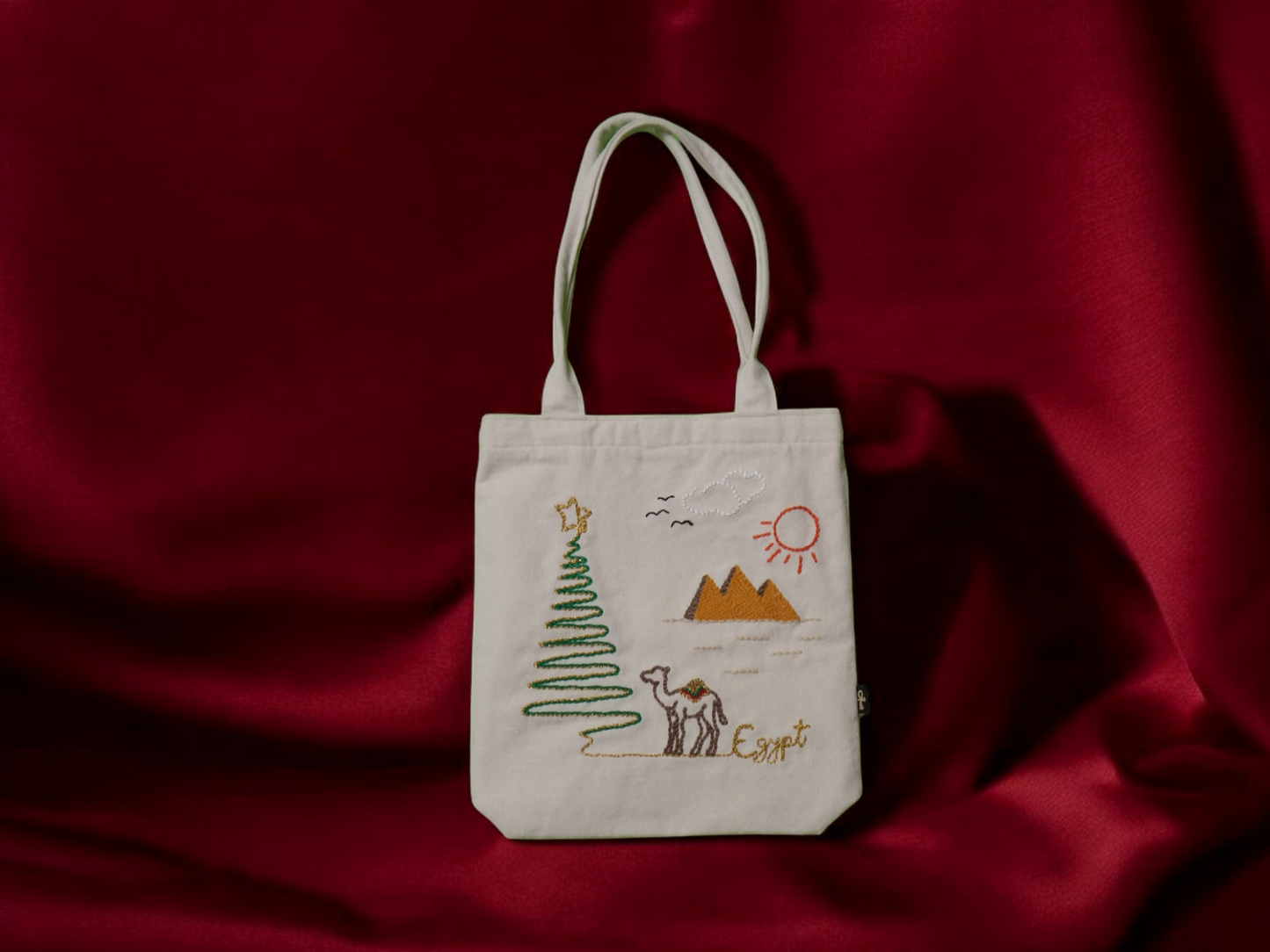 Embroidered Christmas Cotton Tote Bags – Christmas in Egypt Collection by Ankh