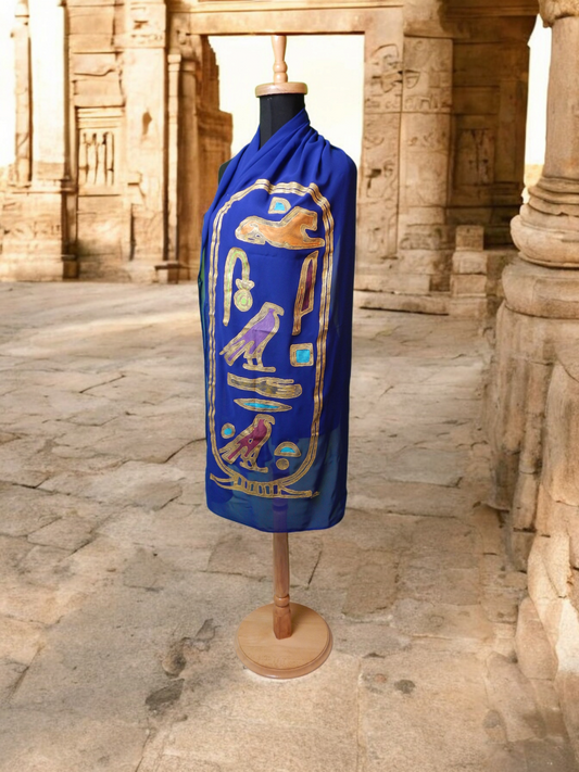 Scarf With Hand Drawing - Ancient Egyptian Designs