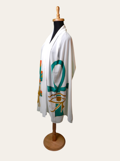 Scarf With Hand Drawing - Ancient Egyptian Designs