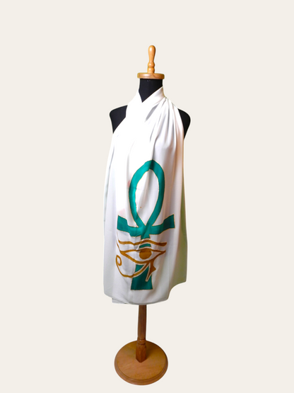 Scarf With Hand Drawing - Ancient Egyptian Designs