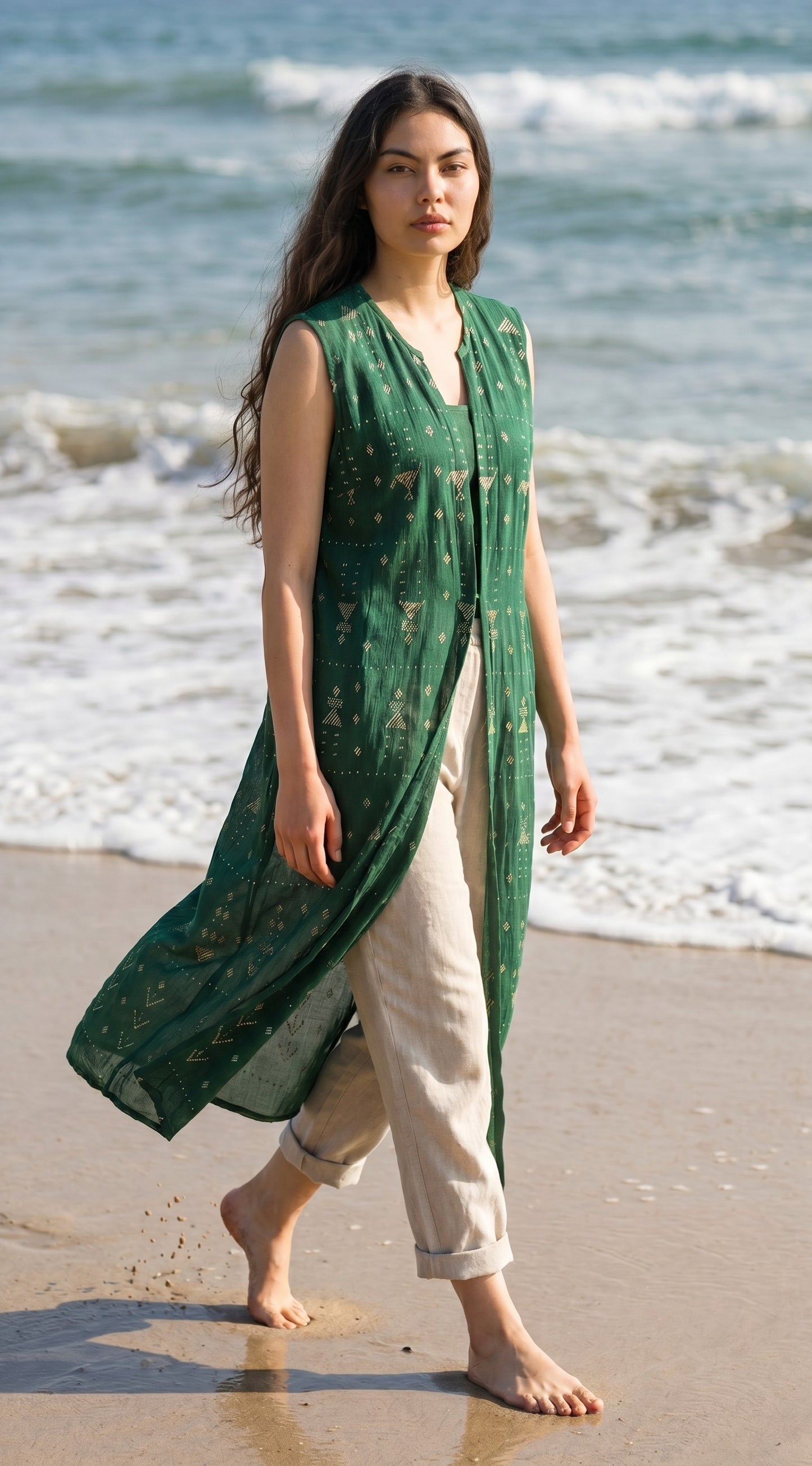 Tally tunic Embroidered - Authentic Egyptian Design by Ankh - Sleeveless
