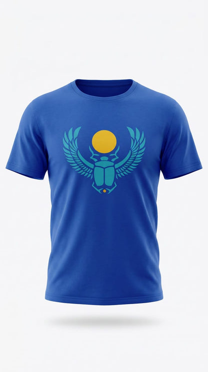 ANKH 100% Cotton T-Shirt For Men - Large Khepri Symbol Print