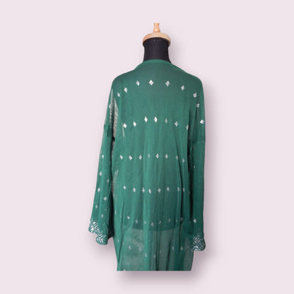 Elegant Green Tally Fancy Abaya - Embroidered Egyptian Abaya