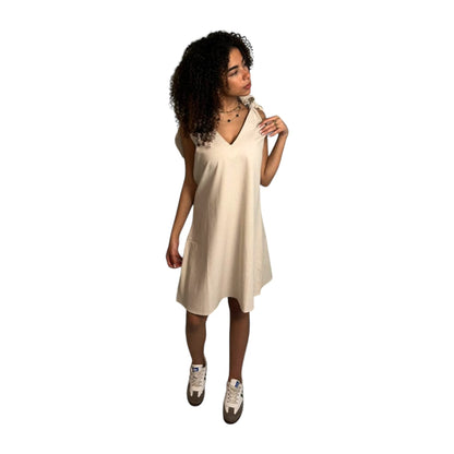 Ieya_ Short Linen Dress with tie-able Straps