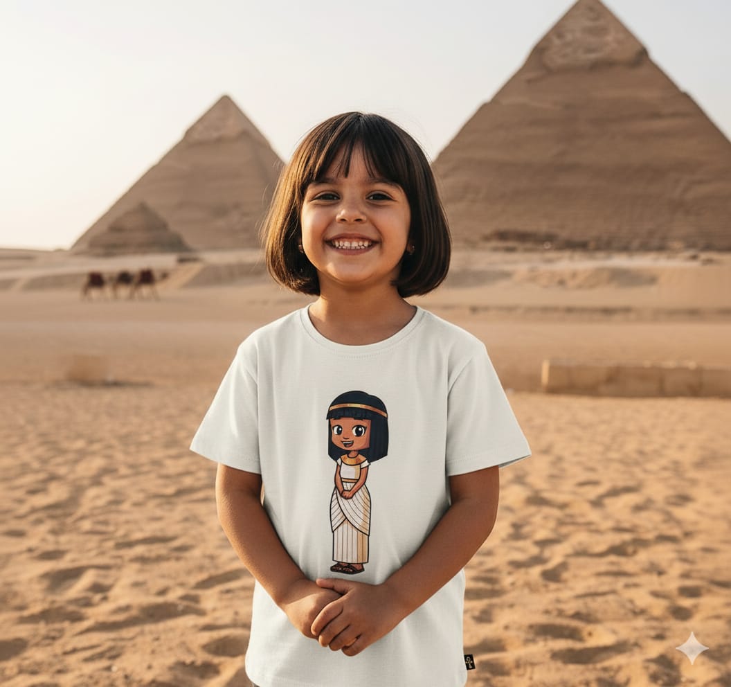 ANKH 100% Cotton T-Shirt for Kids - Ancient Egyptian Anippe Print