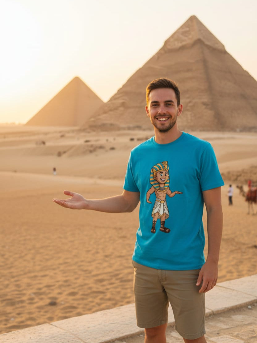 ANKH 100% Cotton T-Shirt for Men - King Tut "Tutankhamun" Print