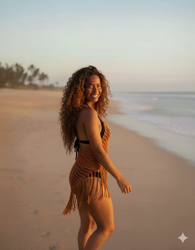 Handcrafted Macramé Dress Cover-Up - Luxury String Satin Silk Beach Wear