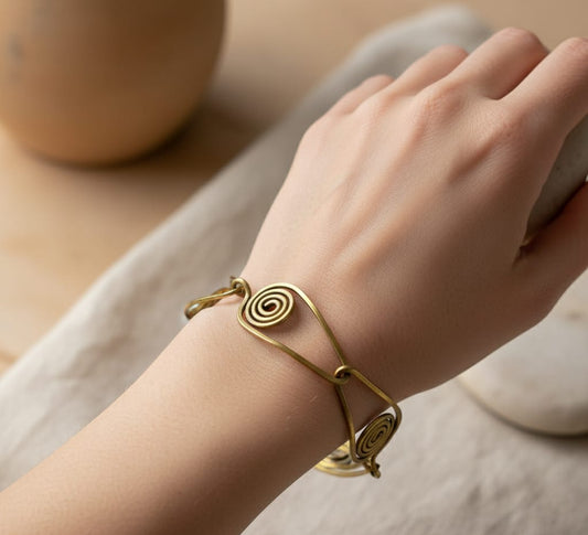 Handcrafted Spiral Copper Bracelet - Ancient Egyptian Inspired Design