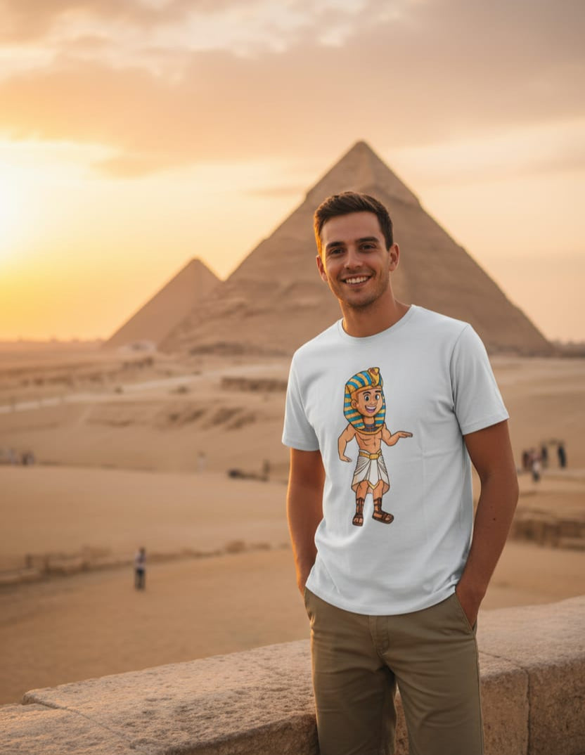 ANKH 100% Cotton T-Shirt for Men - King Tut "Tutankhamun" Print
