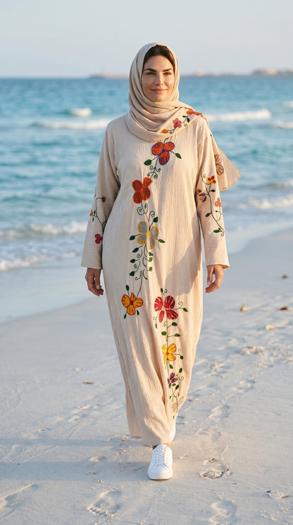 Hand-made Egyptian Gallabia Embroidered by hand - ANKH Gallabia